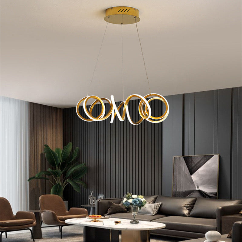 Підвісна люстра Curly Ring Titanium Gold L-50 см / L-70 см 3000К-6000К 240118-100002946