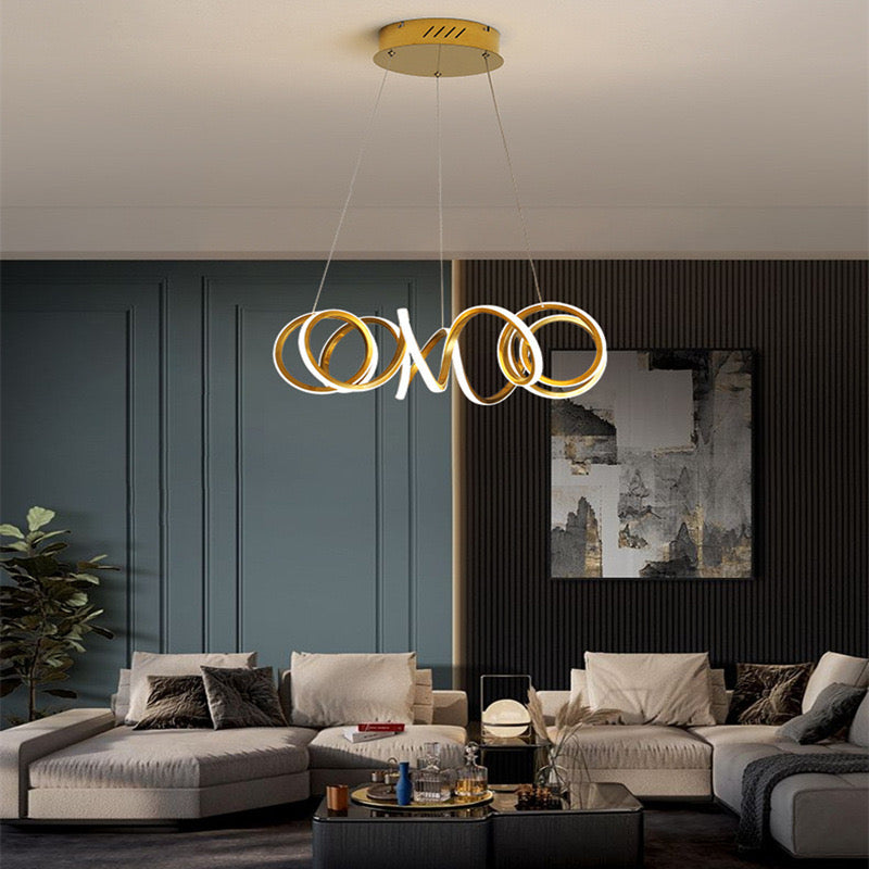 Підвісна люстра Curly Ring Titanium Gold L-50 см / L-70 см 3000К-6000К 240118-100002946