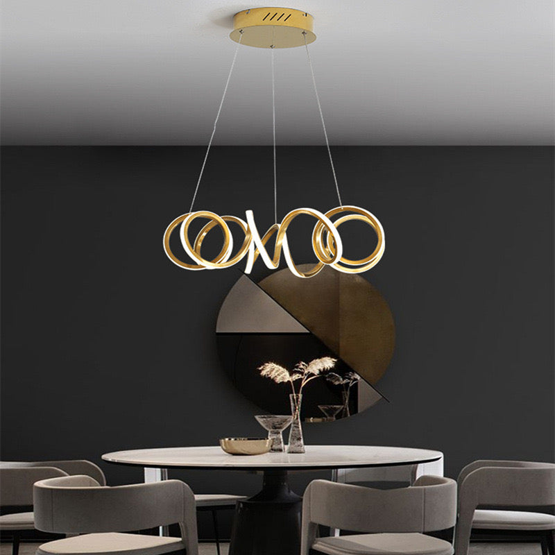 Підвісна люстра Curly Ring Titanium Gold L-50 см / L-70 см 3000К-6000К 240118-100002946