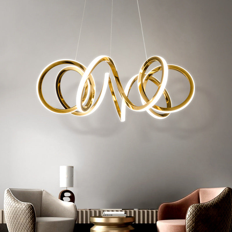 Підвісна люстра Curly Ring Titanium Gold L-50 см / L-70 см 3000К-6000К 240118-100002946