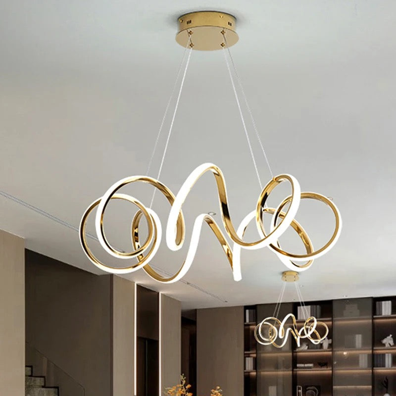 Підвісна люстра Curly Ring Titanium Gold L-50 см / L-70 см 3000К-6000К 240118-100002946