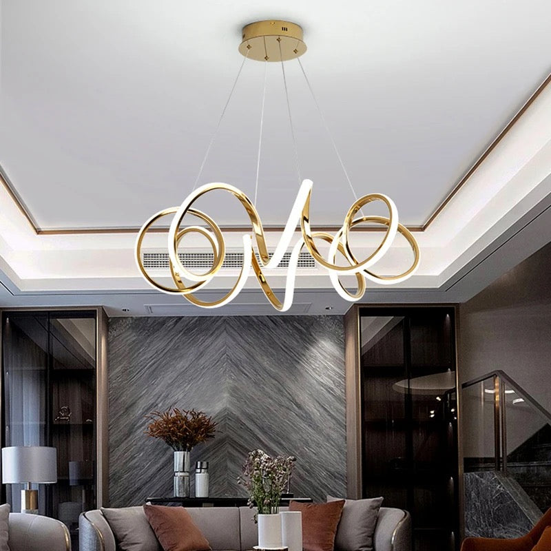 Підвісна люстра Curly Ring Titanium Gold L-50 см / L-70 см 3000К-6000К 240118-100002946