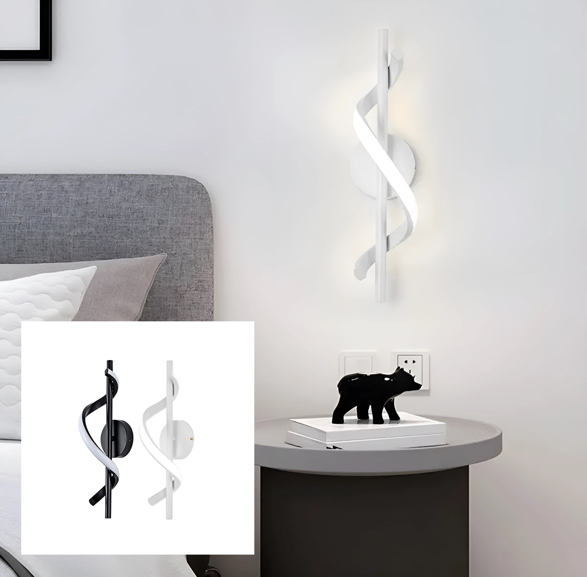 Бра Vortex lamp White / Black Н-40 см 10W 3000K-6000K 240219-100003086