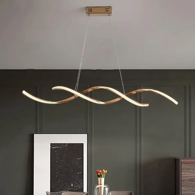 Підвісна люстра Хвиля Gemo Wave gold led L-100 см / L-120 см  Gold 230518-100002008