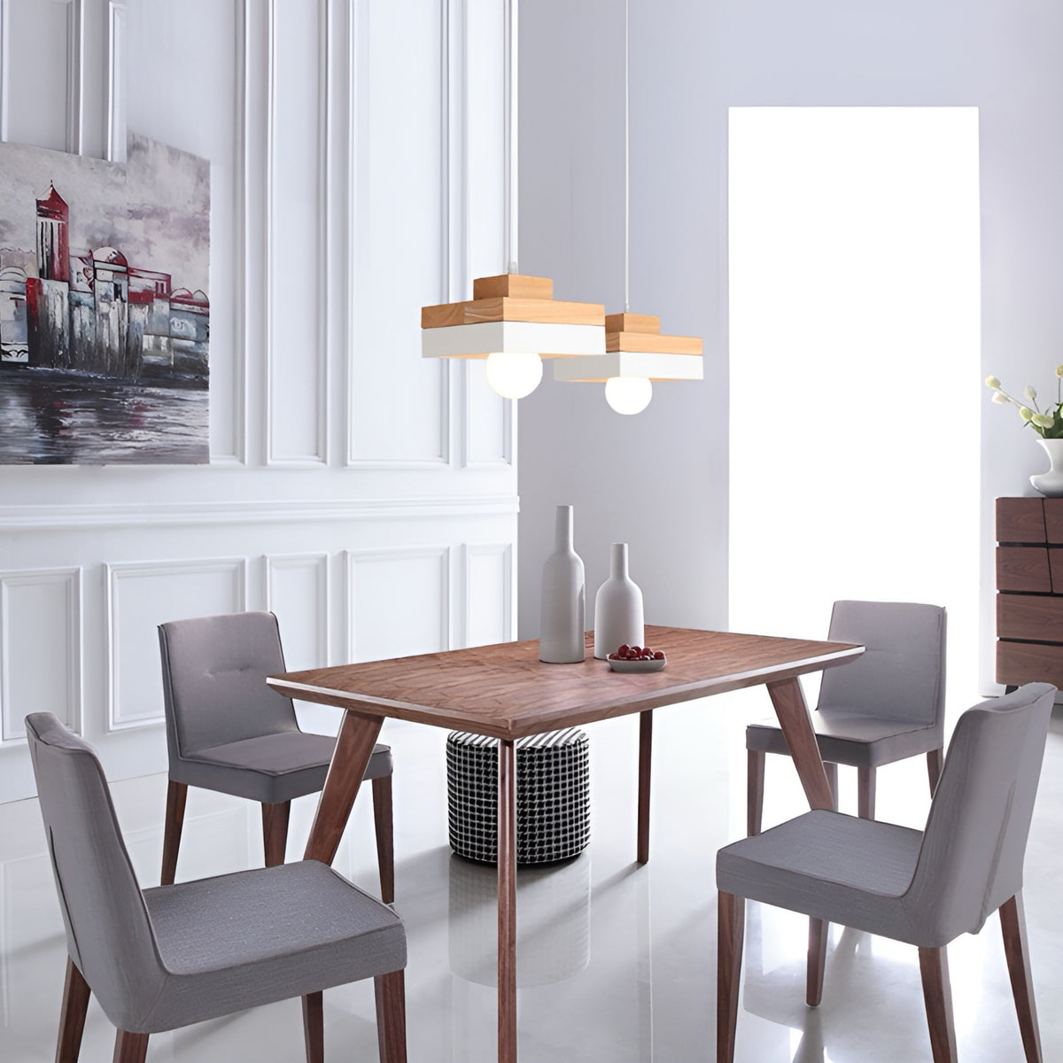 Підвіс Scandi Wooden L-18 см Black / White 231121-100002781