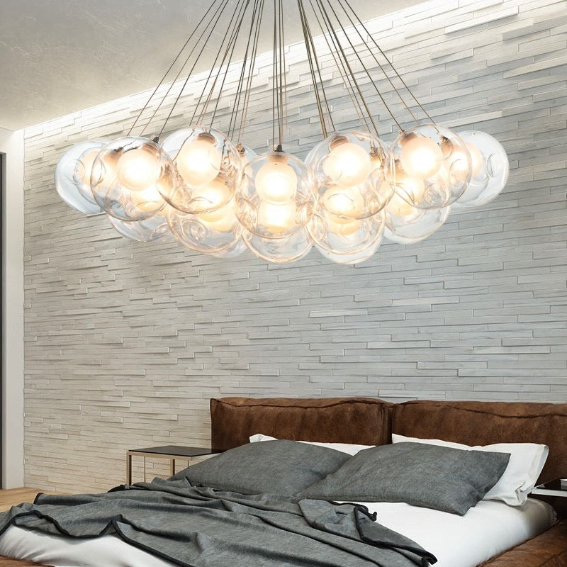 Підвісна люстра Pumpo Bubbles Chrome + Transparent Matte H-35-110 см 240218-100003038