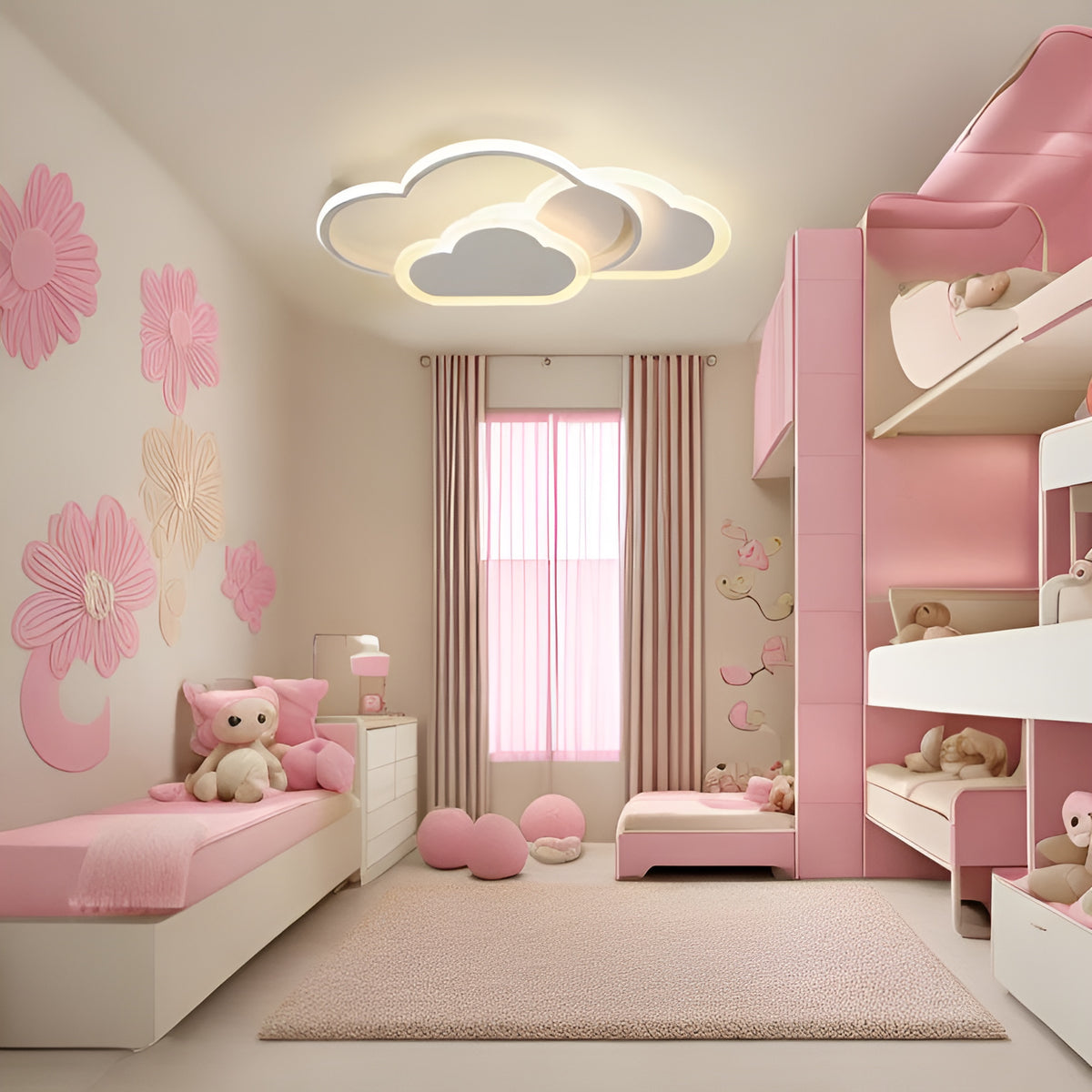 Люстра стельова біла / рожева Хмаринка 3000K-4000K-6000K 28W L-50 см White+Pink Cloudlet 231118-100002821