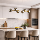 Люстра видовжена L-115 cm Е27*6 Black+Gold Bubbles 260131-100007115