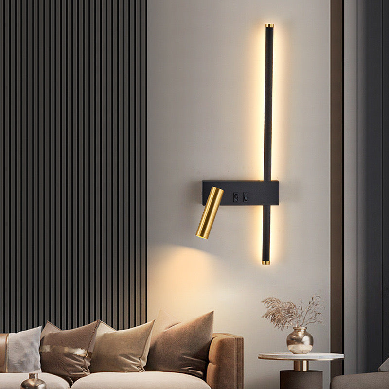 Бра з вимикачем на корпусі Strong Line Spot Left/ Right Н-50 см W-16 см 4000К Black + Gold 240218-100003091