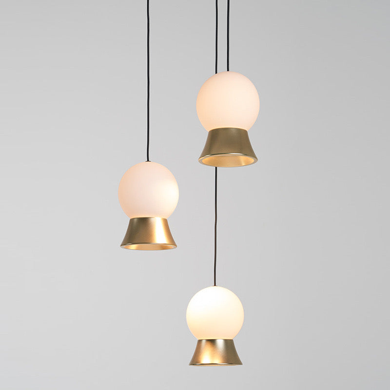 Світильник підвісний золотий з білим плафоном D-10 cm Led 6W 4000К Gold Ball skirt 240318-100003104