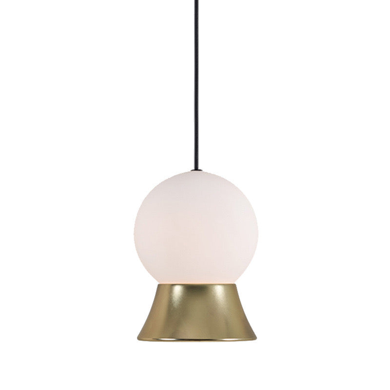 Світильник підвісний золотий з білим плафоном D-10 cm Led 6W 4000К Gold Ball skirt 240318-100003104