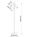 Торшер білий з регулюючими плафонами H-160 cm H-160 cm GU10 White Tubes 260140-100006999