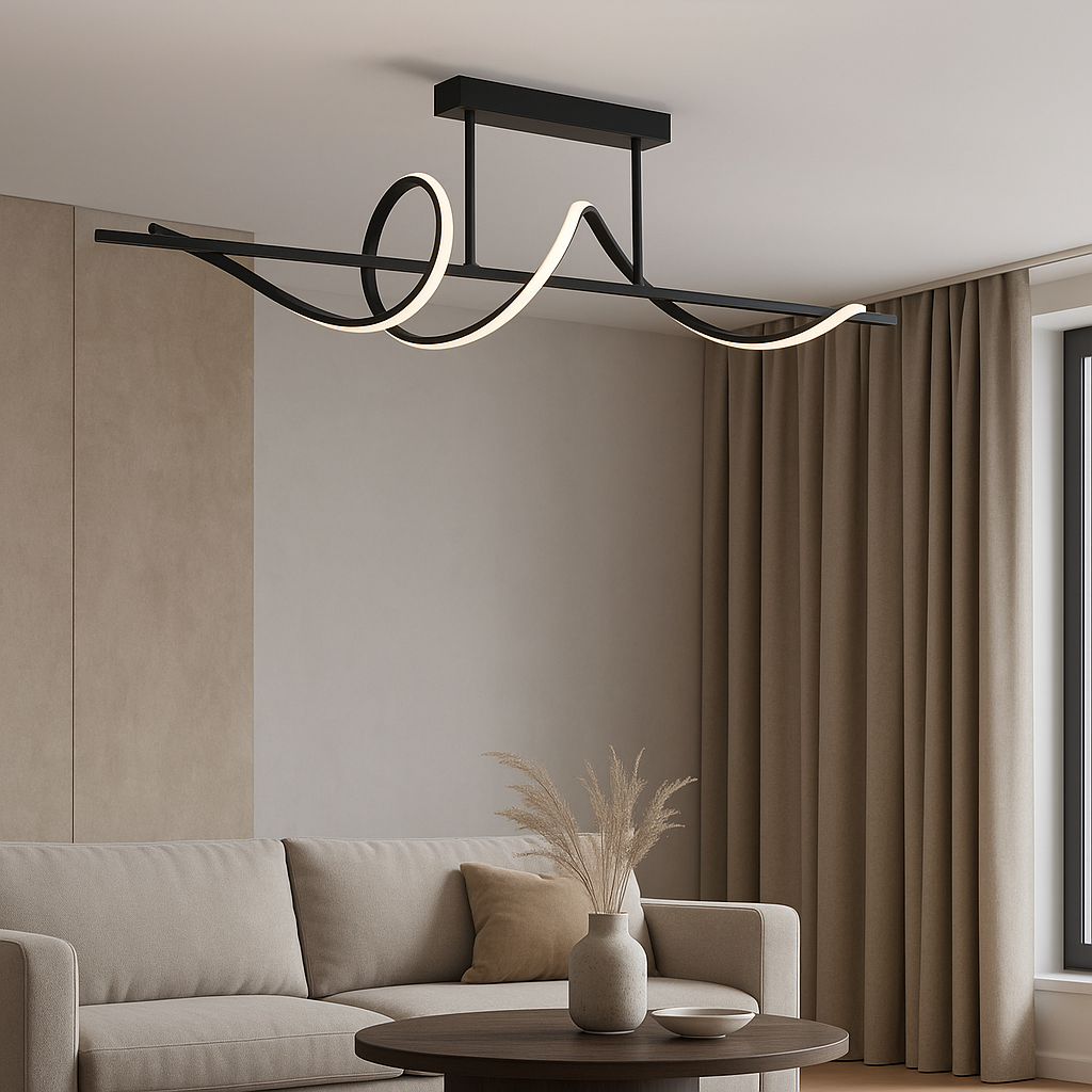 Люстра хвиляста чорна L-110 cm Led 40W 4000K Black Wave 250862-100005820