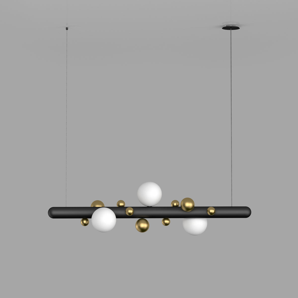 Підвісна люстра з шарами L-90cm / L-150 cm Led G9 Lunar 1500 Black 250772-100005422