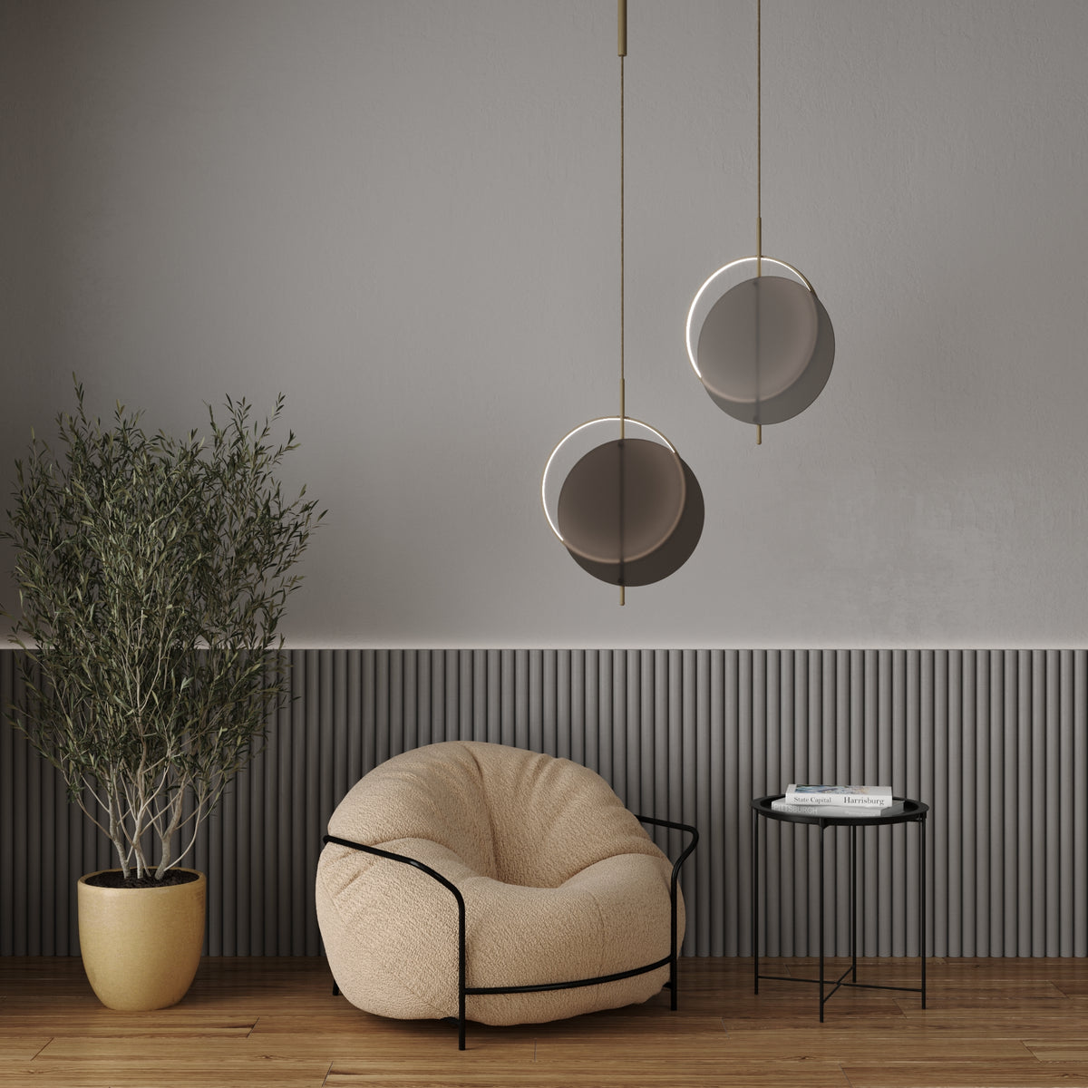 Підвісний світильник D-40 cm Led 17W 3100К / 4100K Mid glass L 250672-100005348