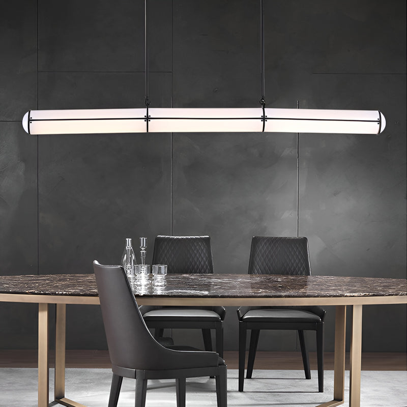 Підвісна люстра чорна з 3-х розмірах L-128/150/210 cm Led White+Black Tube long 250958-100005923