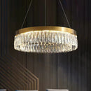 Підвісна люстра золота подвійна D-60 cm / D-80 cm Led 43W 4000K Gold+Clear Crystal 250918-100005928