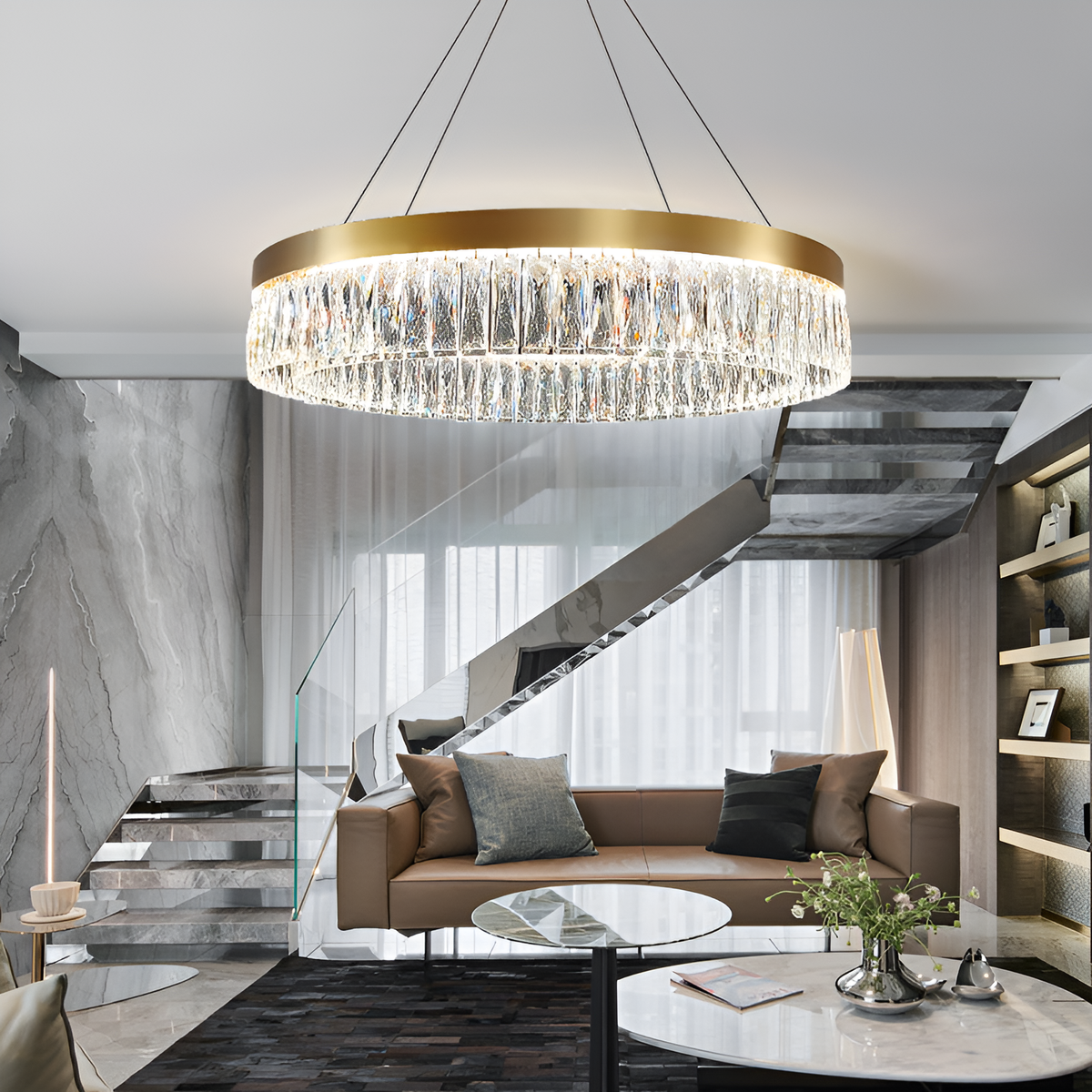 Люстра підвісна Crystal D-60cm / D-80cm Gold 250617-100005082