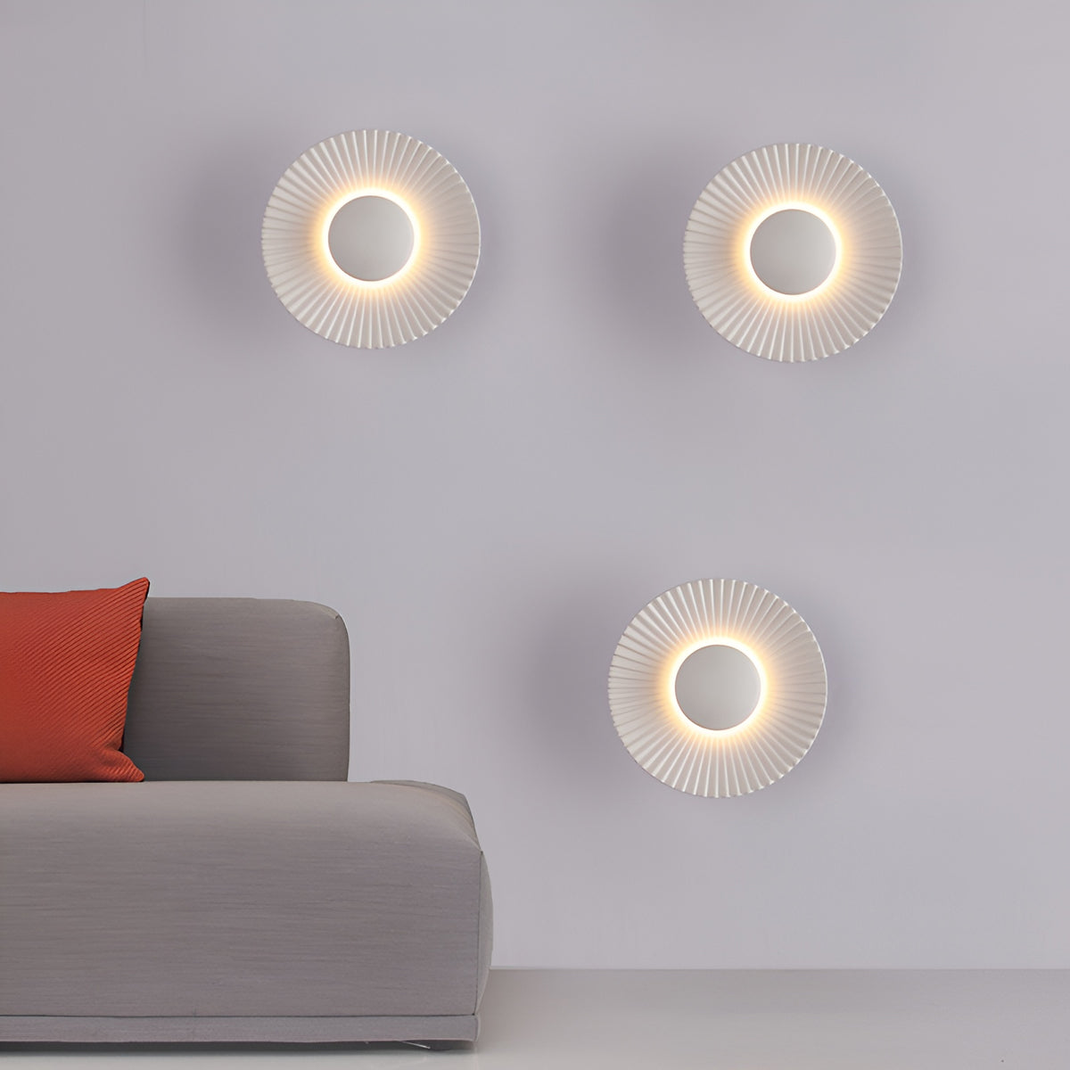 Настінний світильник білий D-16 cm Led 12W 3400K White Sunrise Gofre 251053-100006356