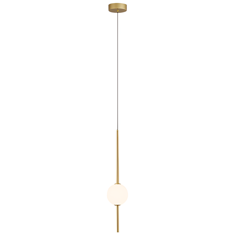 Підвісний світильник золотий / чорний одинарний з кулею D-12 cm 4000K 10W Led Vertical tubes Gold/Black 231158-100002741