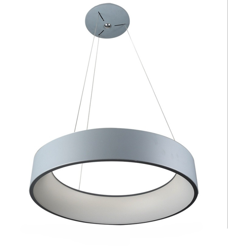 Підвісна люстра сіра кругла світлодіодна D-55 cm Led 62W Grey Strict Ring 250819-100005805