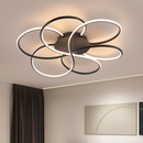 Люстра стельова чорна квітка D-56 cm Led 72W Black Flower 250719-100005687