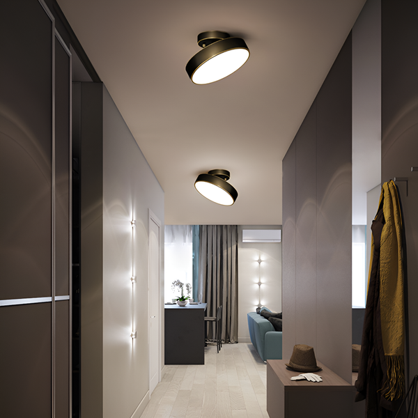 Стельовий світильник поворотний Rondo LED Ceiling 18W D-20cm Black 250577-100004890