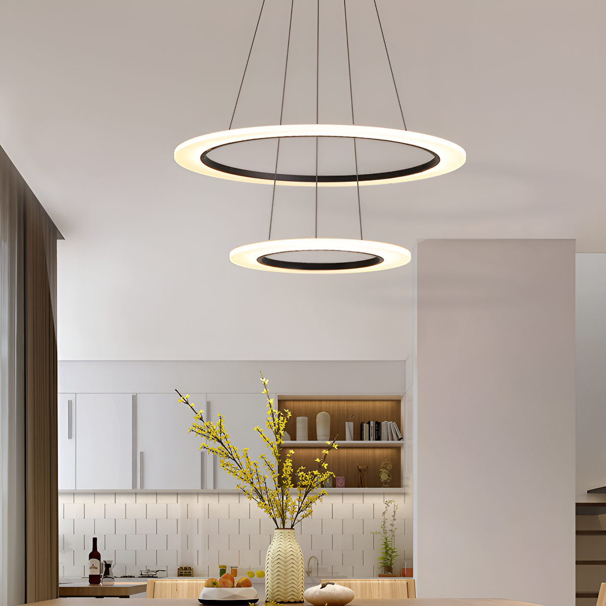 Люстра Longi Circle з пультом  90W 3000К-6000К Black 250419-100004369