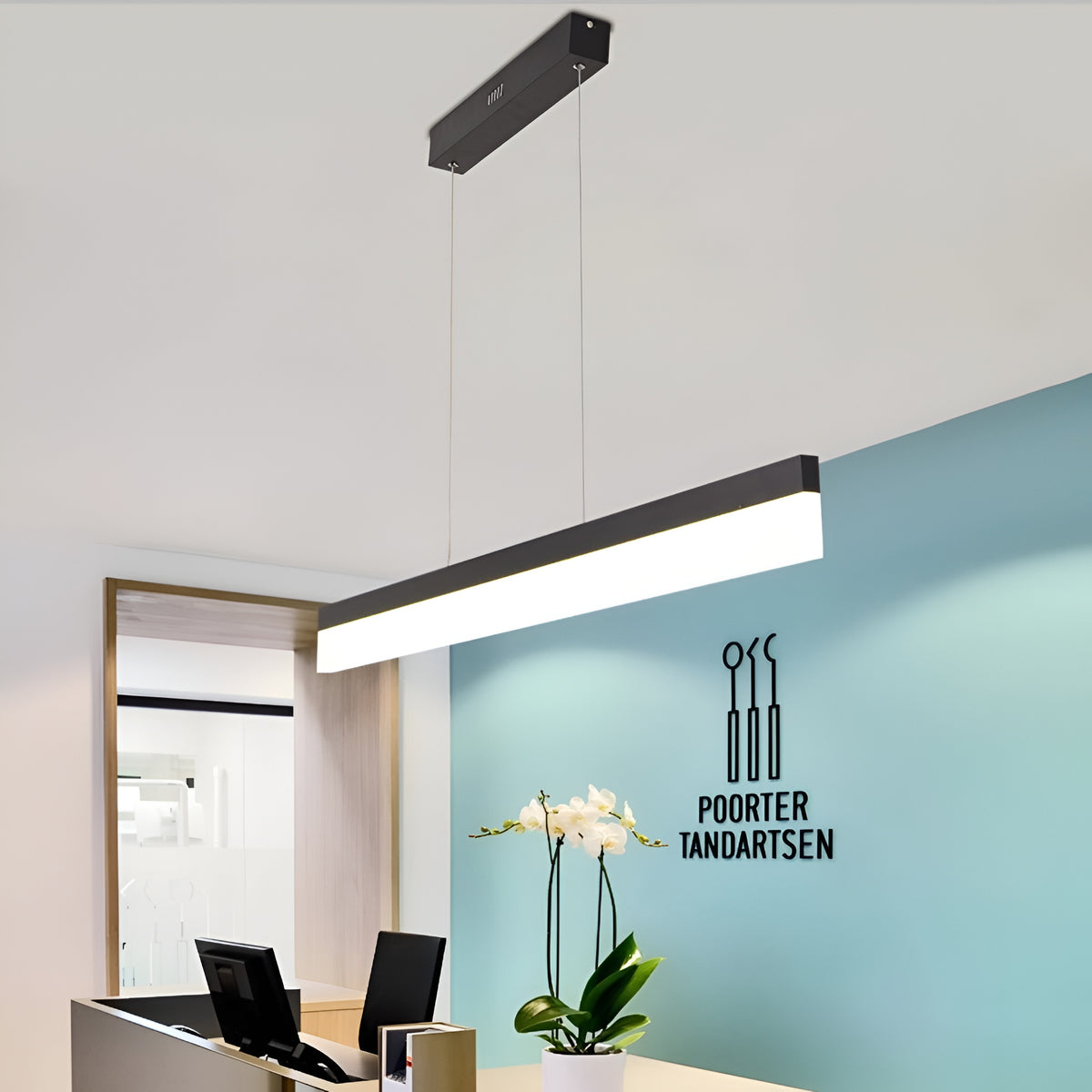 Підвісна люстра чорна L-120 cm Led 14W 4000K Black Line 250918-100005892