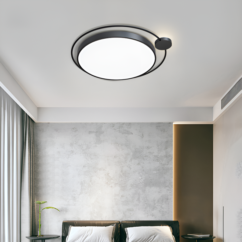 Стельовий світильник круглий чорний D-50 cm Led 38W 3000K 4500K 6000K Black orbit Ceiling 240358-100003142