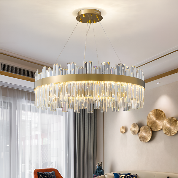 Люстра підвісна Crystal D-80cm 108W 3000-6000K Gold 250635-100005122