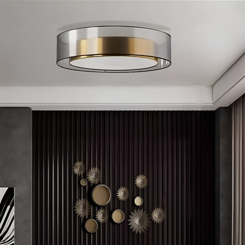 Стельова люстра кругла D-40 cm Led Black+Gold Double level 250835-100005882