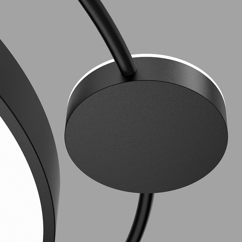 Стельовий світильник круглий чорний D-50 cm Led 38W 3000K 4500K 6000K Black orbit Ceiling 240358-100003142