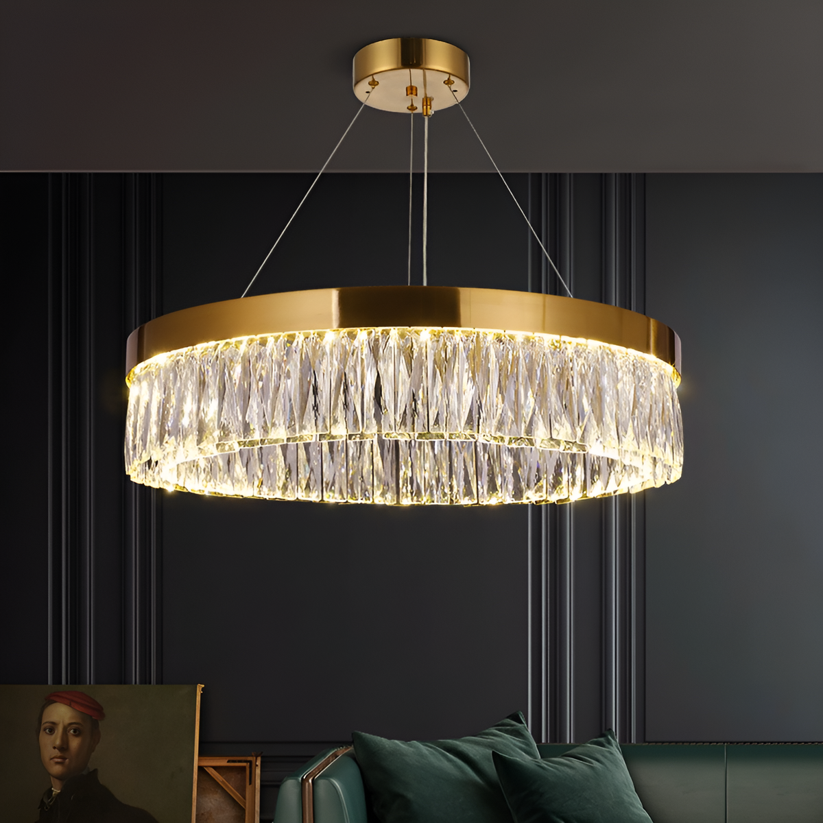 Люстра підвісна Crystal D-60cm / D-80cm Gold 250617-100005082