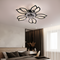 Стельова люстра чорна з прозорим вентилятором керована квітка D-68 cm Led 85+18W Black Fan lamp Flower 250775-100005530