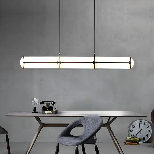 Підвісна люстра чорна з 3-х розмірах L-128/150/210 cm Led White+Black Tube long 250958-100005923