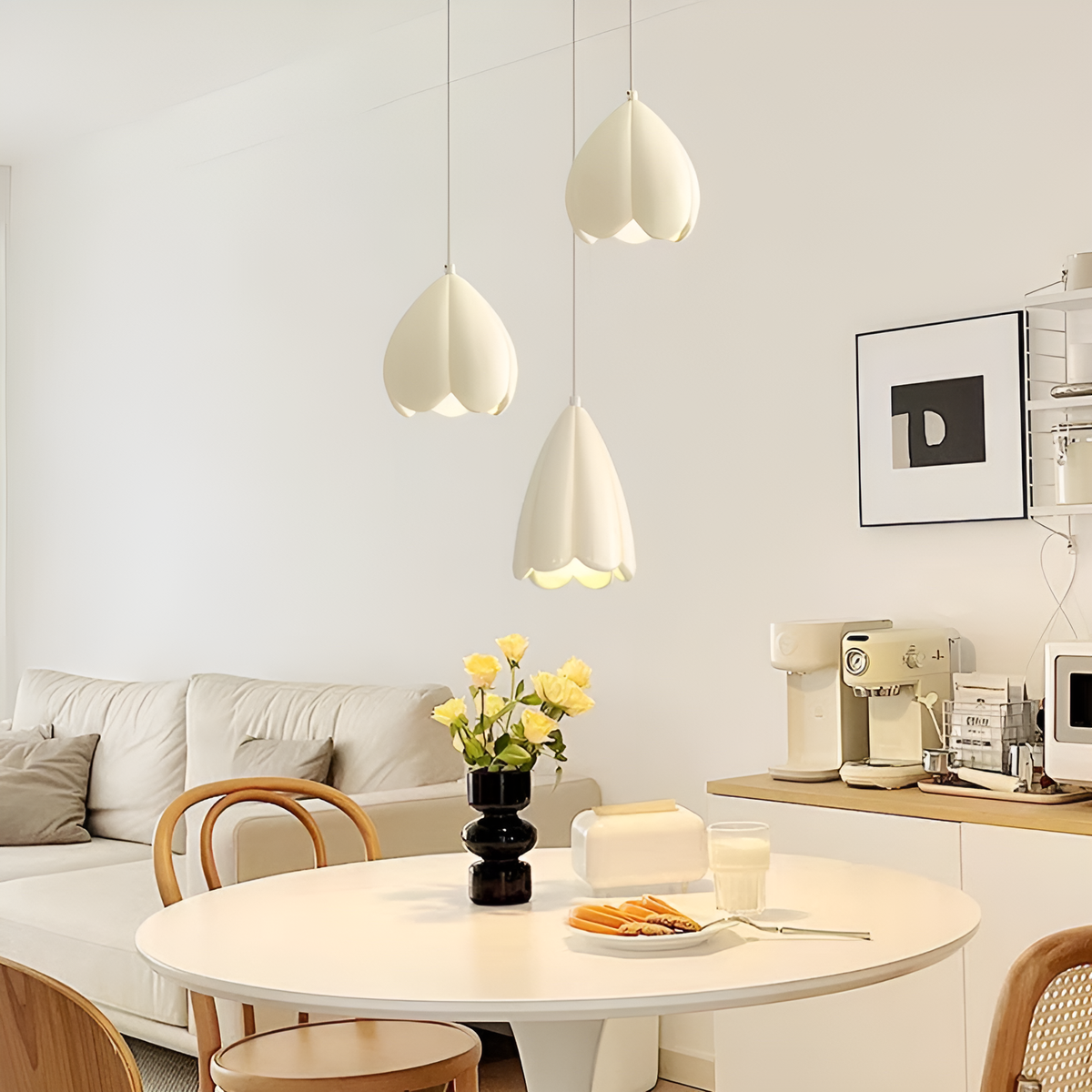 Світильник білий підвісний Квітка D-15 cm/ D-17 cm 5W Led White Flower 250558-100004735