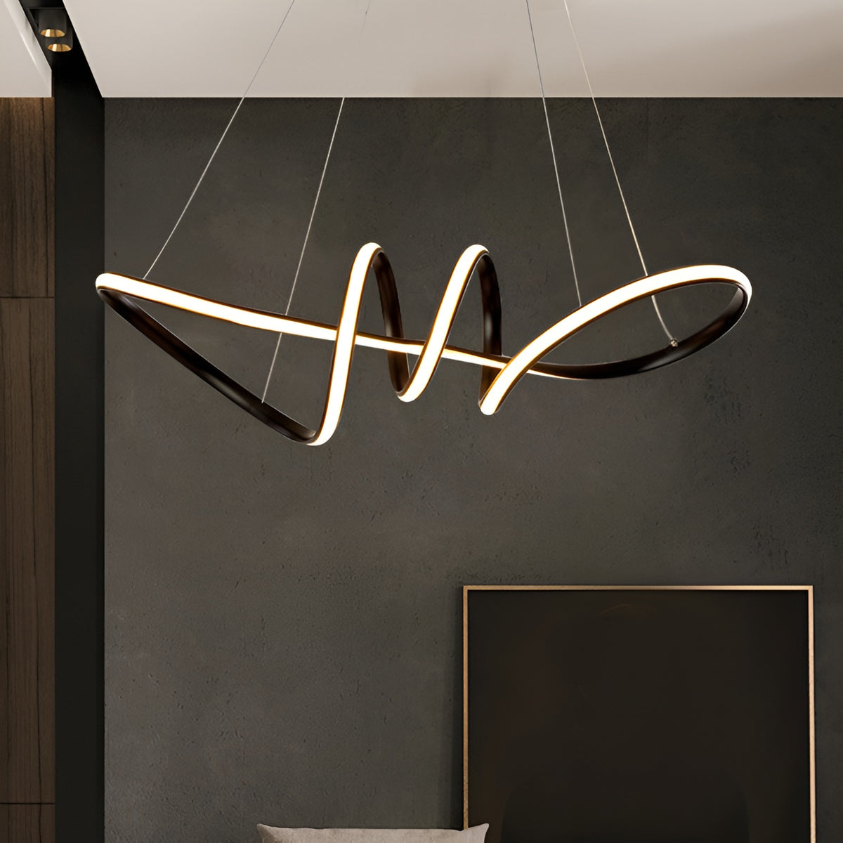 Люстра підвісна чорна геометрична L-72 cm Led 47W 4000K Black Geometry 250980-100006040