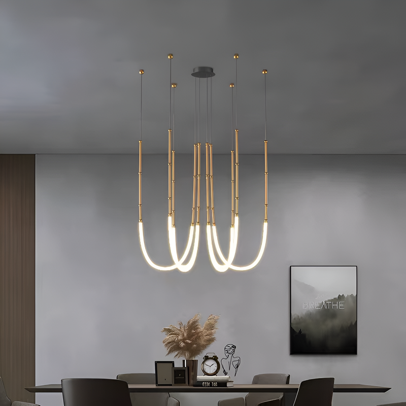 Люстра підвісна Kafie Led amp 90W 4000K Gold 250618-100005074