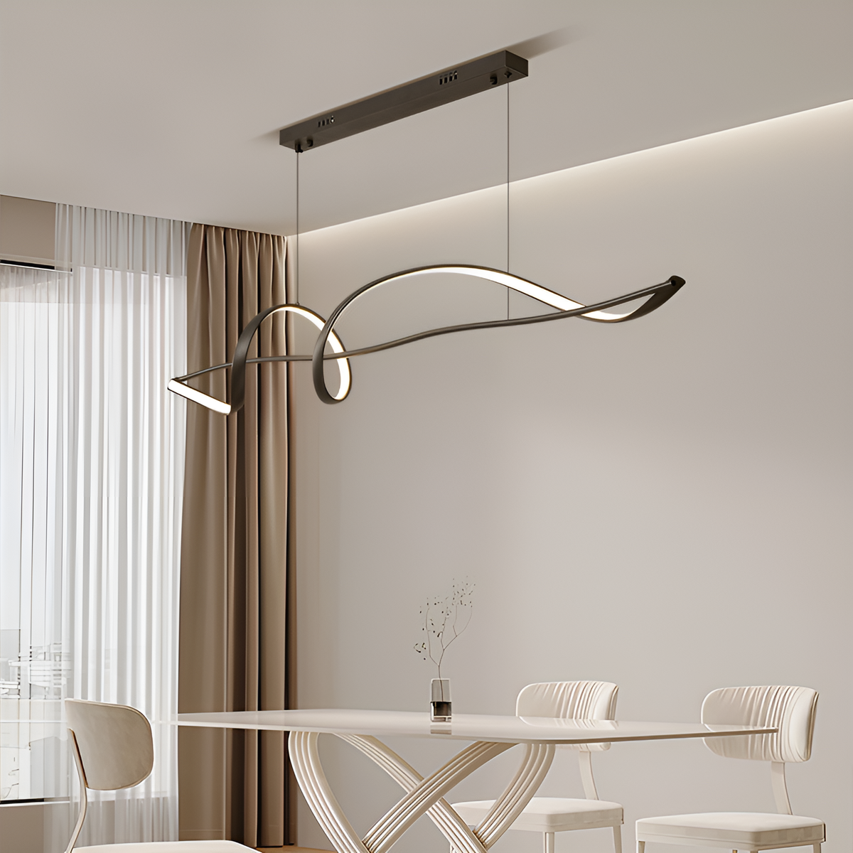 Люстра підвісна Хвиля Wave gemo hiea L-100cm / L-120cm Black 250518-100005028