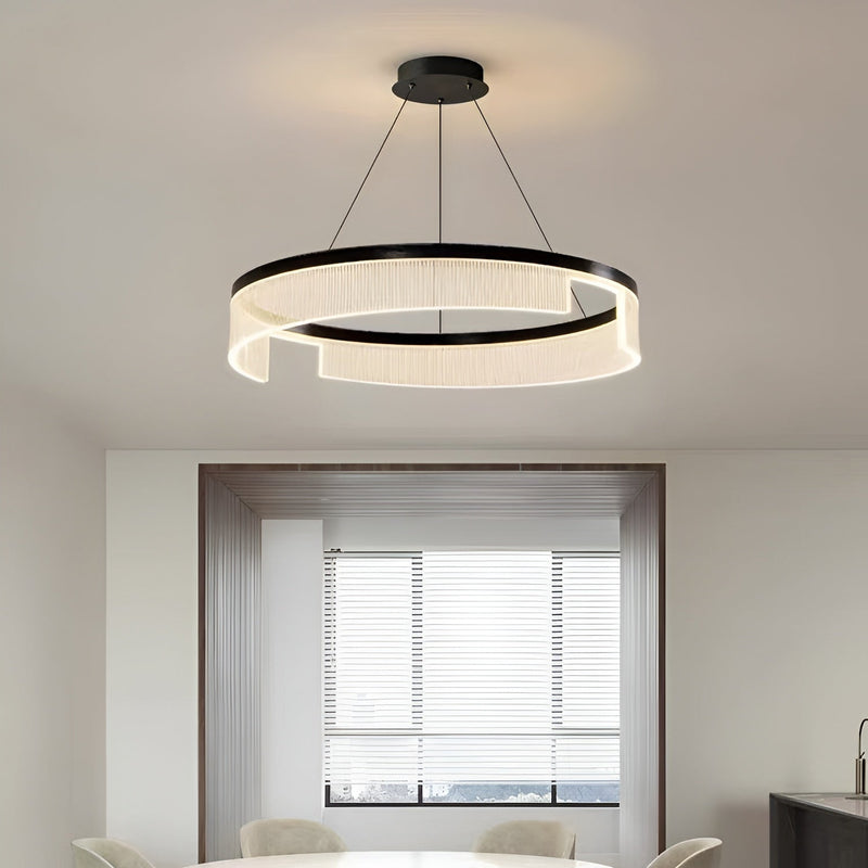 Підвісні люстри чорні D-60 cm / D-80 cm Led 4000K Black Circle Jelly 250918-100002045