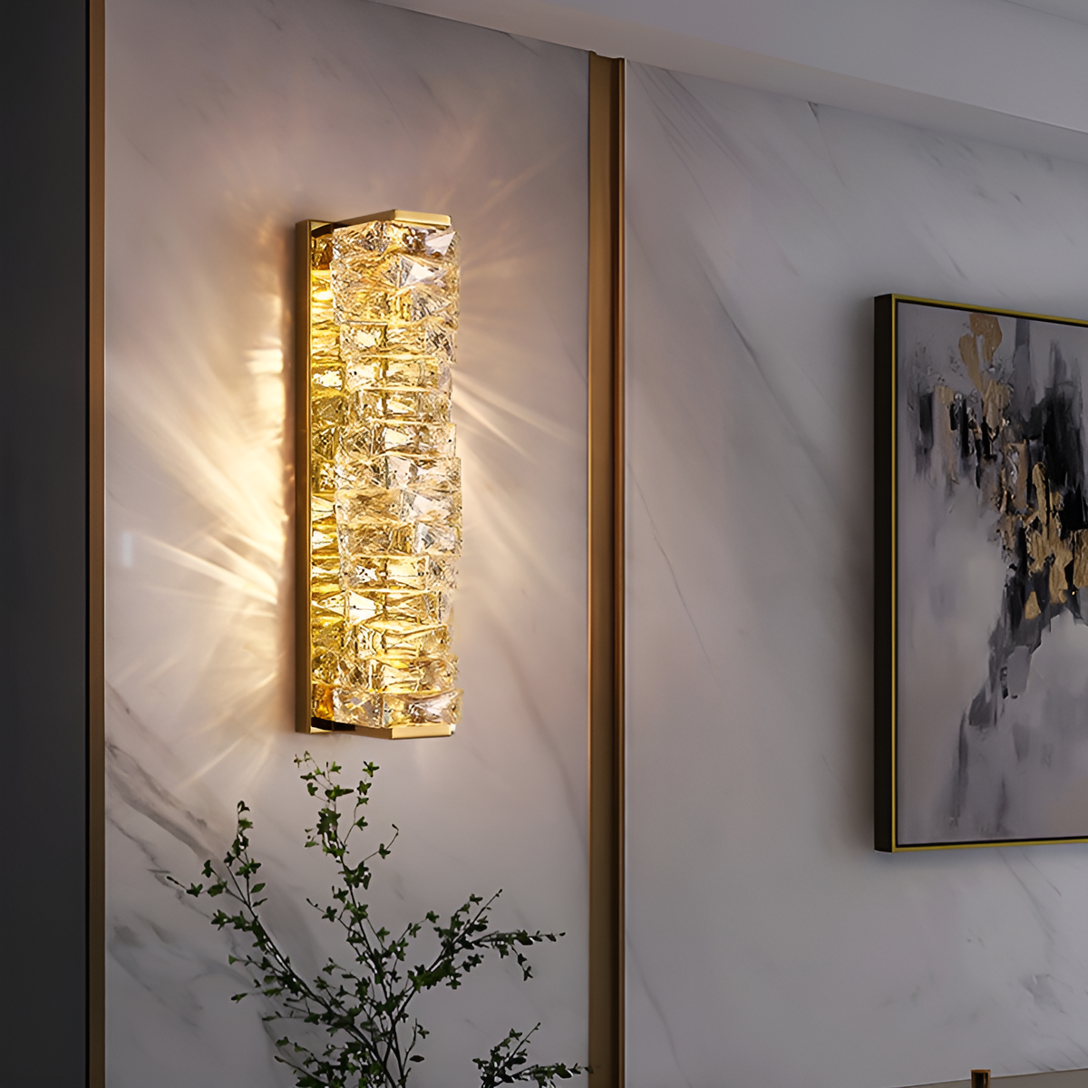 Бра Crystal square 15W H-46cm Gold 250617-100005117
