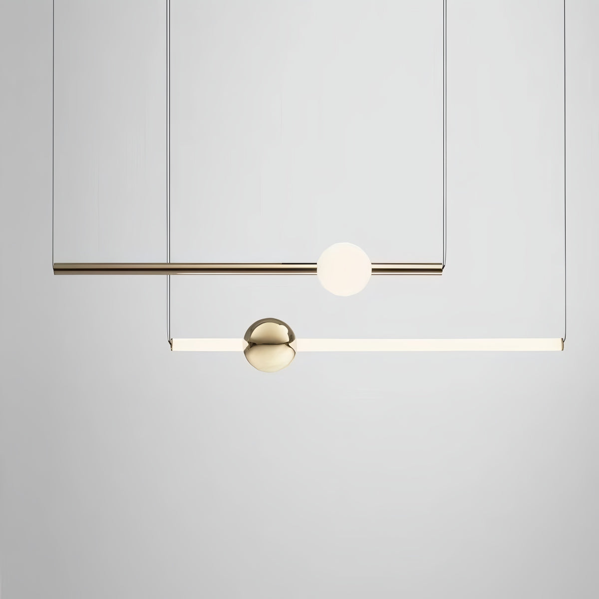 Люстра підвісна подвійна з тубусами L92 cm Led 30W 3000K Gold+White Lee 250834-100005825