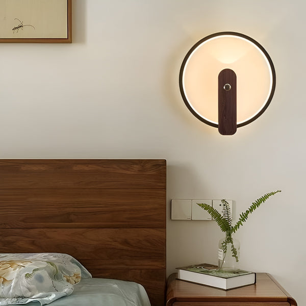 Настінний світильник чорний з імітацією дерева D-23.5 cm Led 14W 4000K Black+Wood 251018-100006330