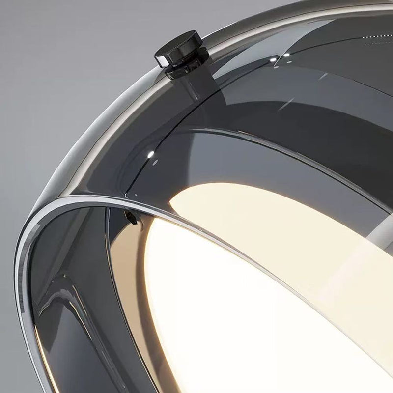 Підвісний світильник димчастий D-20 cm Led 4000К Smoke Rain glass 251122-100006612