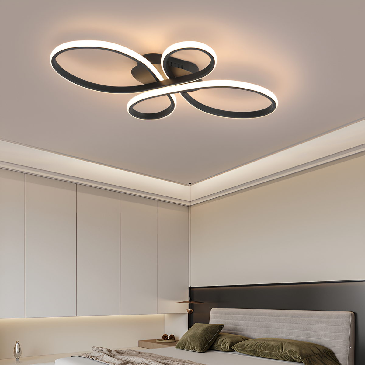 Люстра стельова чорна квітка L-60 cm Led 50W Black Flower 250752-100005689