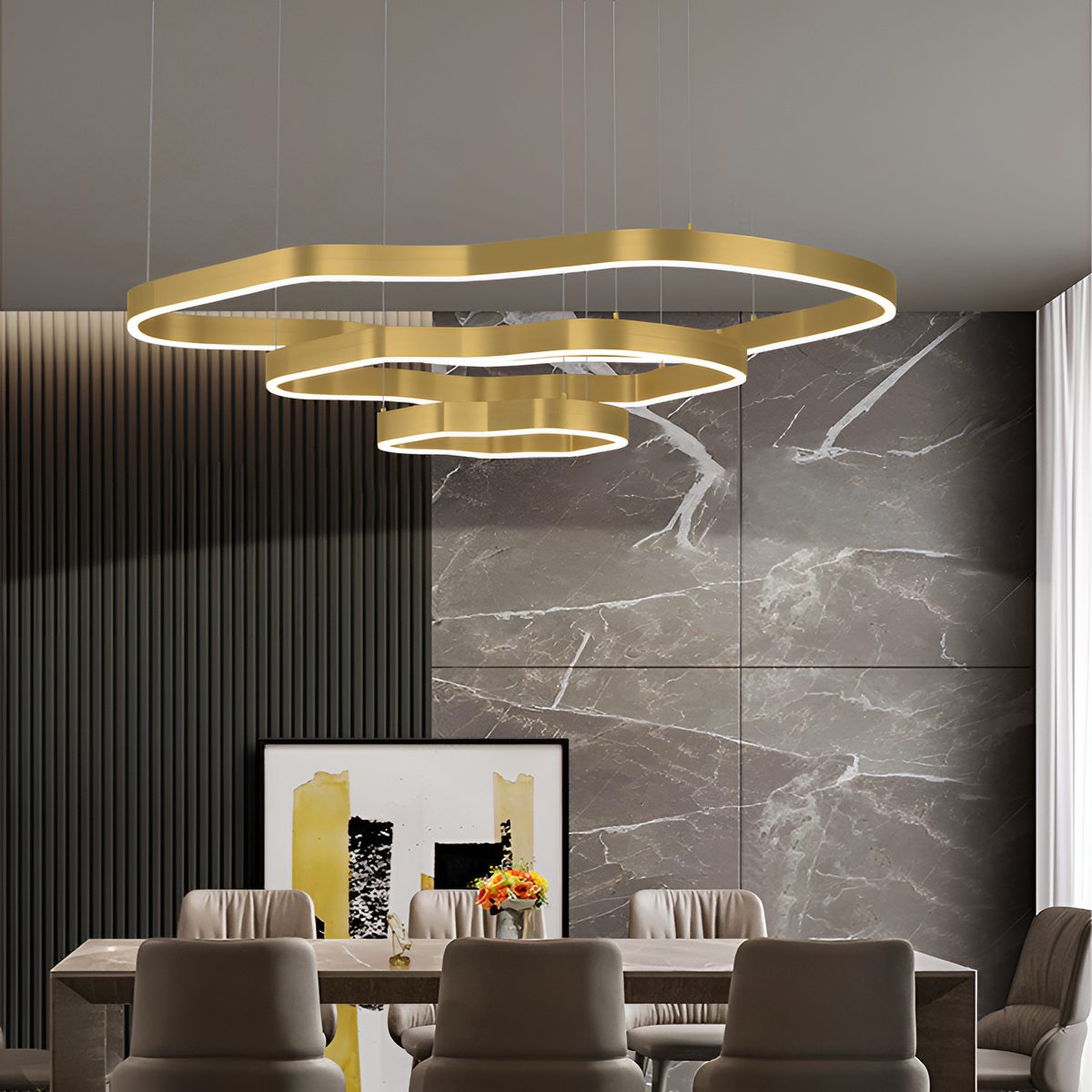 Люстра золота L-80cm Led 76W 3000K-6000K Gold Celestial 250518-100004835