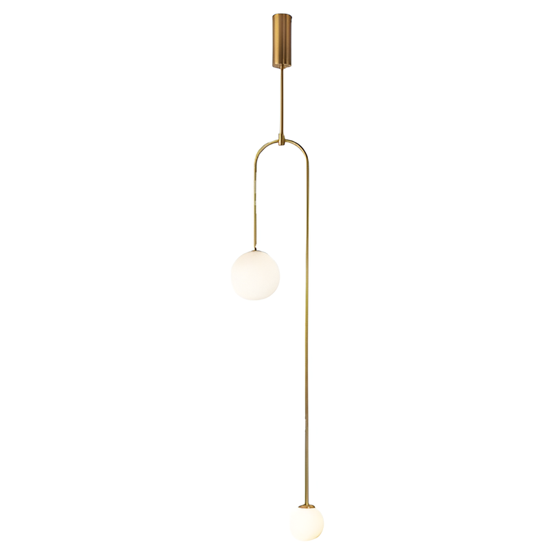 Підвісний світильник золотий з білими плафонами H-118 cm G9*2 W-26 cm Gold Faro Bollo 250666-100005315