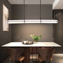 Підвісна люстра чорна з 3-х розмірах L-128/150/210 cm Led White+Black Tube long 250958-100005923