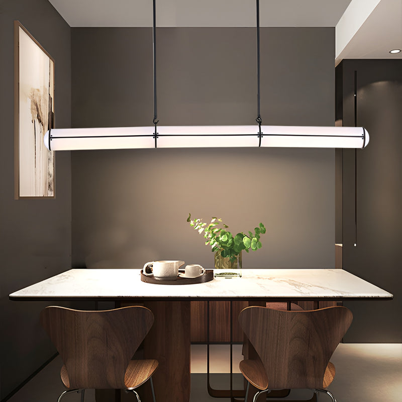 Підвісна люстра чорна з 3-х розмірах L-128/150/210 cm Led White+Black Tube long 250958-100005923